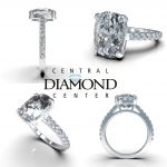 Central Diamond Center VOUS Solitaire Engagement Rings w/Sides Series in Solid Sterling Silver with Pure Brilliance Zirconia