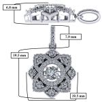 NANA Forever Love Dancing Stone Flower Pendant Necklace, Sterling Silver &amp; Pure Brilliance Zirconia