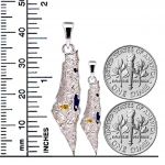 Central Diamond Center Israel Map Necklace/Pendant-Sterling Silver Am Israel Chai on Back Side-3D Map of Israel Large &amp; Small