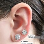 14K Solid Gold Post &amp; Sterling Silver 4 Prong Pure Brilliance Zirconia CZ Stud Earrings 1.00ctw - 8.00ctw