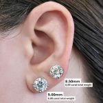 14K Solid Gold Post &amp; Sterling Silver 4 Prong Pure Brilliance Zirconia CZ Stud Earrings 1.00ctw - 8.00ctw