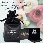 NANA Omega Dancing Stone Necklace Sterling Silver &amp; Pure Brilliance CZ with 0.8mm 22&quot; Adj Box Chain