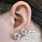 14K Solid Gold Post &amp; Sterling Silver 4 Prong Pure Brilliance Zirconia CZ Stud Earrings 1.00ctw - 8.00ctw