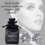 NANA Jewels Sterling Silver Round Martini style 3 Prongs Pure Brilliance Zirconia Stud Earrings with a solid 14k gold post (1.50ctw-4.00ctw)