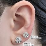 NANA Jewels Sterling Silver Round Martini style 3 Prongs Pure Brilliance Zirconia Stud Earrings with a solid 14k gold post (1.50ctw-4.00ctw)