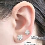 14K Solid Gold Post &amp; Sterling Silver 4 Prong Pure Brilliance Zirconia CZ Stud Earrings 1.00ctw - 8.00ctw