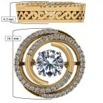 Central Diamond Center Circle Swirl Dancing Stone Dangle Earrings or Necklace in Sterling Silver w/ Pure Brilliance Zirconia