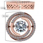 Central Diamond Center Circle Swirl Dancing Stone Dangle Earrings or Necklace in Sterling Silver w/ Pure Brilliance Zirconia