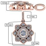 NANA Forever Love Dancing Stone Flower Pendant Necklace, Sterling Silver &amp; Pure Brilliance Zirconia