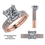 Princess Cut Solitaire CZ Engagement Ring made in 14K Solid Gold w/Pure Brilliance Zirconia 1.50ct-3.00ct