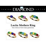 NANA Jewels Lucita Mother&#039;s Ring with 1 to 6 Birthstones in Sterling Silver, 10k or 14k white, Yellow or Rose Gold