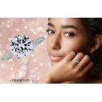 Central Diamond Center VOUS Solitaire Engagement Rings w/Sides Series in Solid Sterling Silver with Pure Brilliance Zirconia