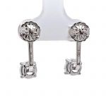 Earring Jackets with Cubic Zirconia – Sterling Silver, Adjustable Drop Design – 1.50 CTW (5.25mm &amp; 6.50mm Stones)