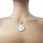 Sterling Silver CZ &amp; Mother of Pearl Tree of Life Pendant Necklace or Earrings