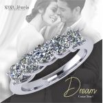 NANA Jewels Simulated Diamond Wedding Ring,  Pure Brilliance Zirconia Solid 14K Gold Anniversary Ring Band