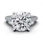 Central Diamond Center VOUS Solitaire Engagement Rings w/Sides Series in Solid Sterling Silver with Pure Brilliance Zirconia