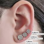 Diamond Stud Earrings 9stone Cluster 14kt Gold-Lab Created Diamonds-1 carat to 4 carat total weight look