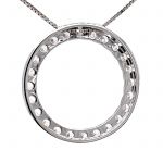 Sterling Silver Circle of Life Pendant Necklace – 5.00 Carat Cubic Zirconia (27 Stones, 3.50mm Each) – 925 Silver, 5g – Eternal Love Jewelry for Women