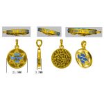 Central Diamond Center Star of David Am Israel Chai-Choice Lion or Shema Israel Preyer Necklace/Pendant