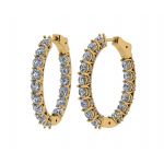 Zsa Zsa Oval Hoop Earrings Simulated Diamond-Silver Hoop Earrings Pure Brilliance Zirconia white-yellow &amp; rose