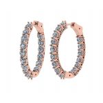 Zsa Zsa Oval Hoop Earrings Simulated Diamond-Silver Hoop Earrings Pure Brilliance Zirconia white-yellow &amp; rose