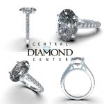 Central Diamond Center VOUS Solitaire Engagement Rings w/Sides Series in Solid Sterling Silver with Pure Brilliance Zirconia