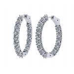 Zsa Zsa Oval Hoop Earrings Simulated Diamond-Silver Hoop Earrings Pure Brilliance Zirconia white-yellow &amp; rose