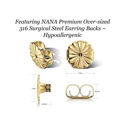 NANA Jewels Sterling Silver Asscher-Cut Pure Brilliance Zirconia Stud Earrings,(4 cttw) Hypoallergenic