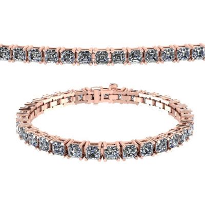 NANA Jewels Pure Brilliance Zirconia Asscher Cut Tennis Bracelet, 7&quot; or 8&quot; in Gold Plated Sterling Silver, 13.00ctw-53.00ctw