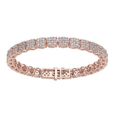 NANA Jewels Lab Created CVD Diamond Cluster Tennis Bracelet 4ctw-7 1/2 ctw, 7 or 8&quot; 10kt Gold