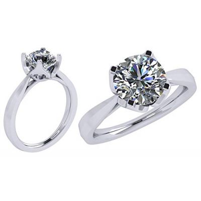 NANA Jewels Heart &amp; Soul Sterling Silver 2ct or 3ct simulated Diamond engagement ring. Made with  Pure Brilliance Zirconia