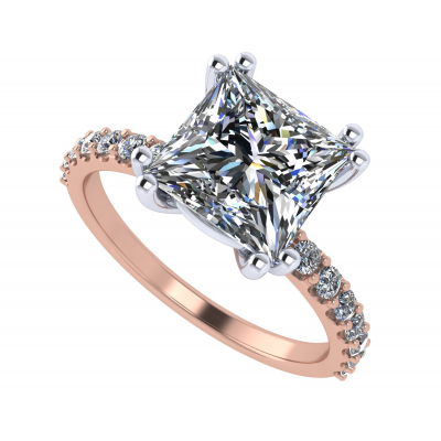 NANA Jewels Princess Cut Solitaire Engagement Ring made w/ Pure Brilliance Zirconia in 1.50ct, 2.00ct, &amp; 3.00ct