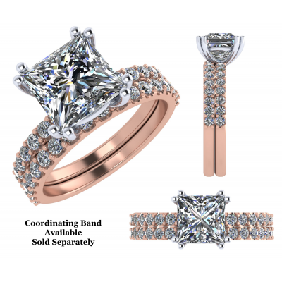 NANA Jewels Princess Cut Solitaire Engagement Ring made w/ Pure Brilliance Zirconia in 1.50ct, 2.00ct, &amp; 3.00ct