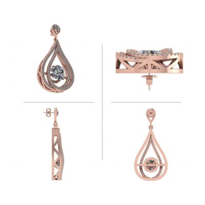 NANA Jewels Sterling Silver &amp; CZ Dangle Dancing Diamond Chandelier Earrings