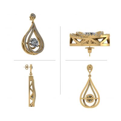 NANA Jewels Sterling Silver &amp; CZ Dangle Dancing Diamond Chandelier Earrings