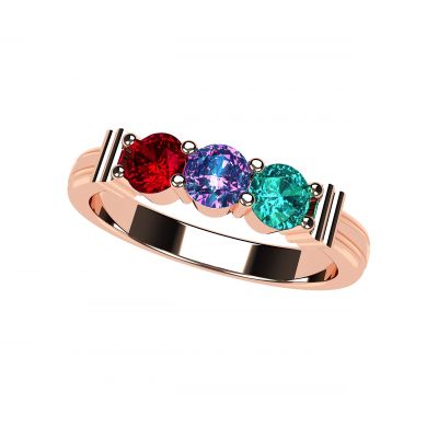 NANA Jewels Shared Prong Mother&#039;s Ring with 1 to 6 Birthstones in Sterling Silver, 10k or 14k White, Yellow or Rose Gold