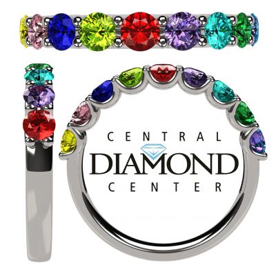 NANA Jewels U&#039;r Family Ring 1 to 9  Birthstones in Sterling Silver, Solid 10k or 14k Gold