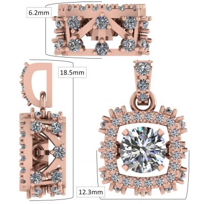 Rhombus Dancing Stone Necklace w/Pure Brilliance Zirconia in Sterling Silver