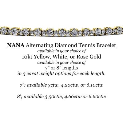 CVD Diamond Tennis Bracelet Lab Created diamond 3ctw to 6.50ctw 10kt Gold