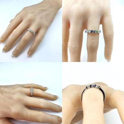 NANA Jewels S-Bar with side CZs Mother&#039;s Ring with 1 to 6 Birthstones in Sterling Silver, 10k or 14k White, Yellow or Rose Gold