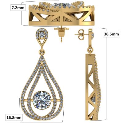 NANA  Sterling Silver &amp; CZ Dangle Dancing Diamond Chandelier Earrings
