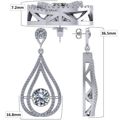 NANA  Sterling Silver &amp; CZ Dangle Dancing Diamond Chandelier Earrings
