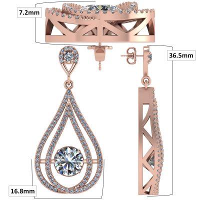 NANA  Sterling Silver &amp; CZ Dangle Dancing Diamond Chandelier Earrings
