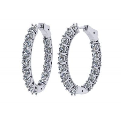 Zsa Zsa Oval Hoop Earrings Simulated Diamond-Silver Hoop Earrings Pure Brilliance Zirconia white-yellow &amp; rose