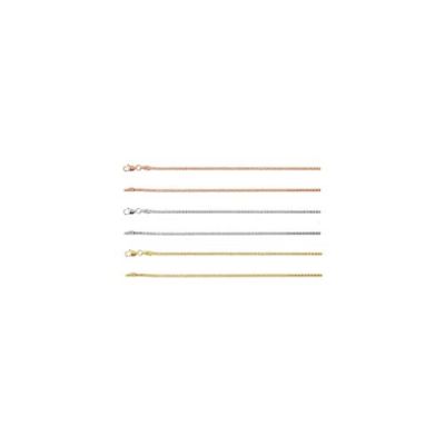 NANA 10 Karat Gold &amp; Sterling Silver 22&quot; Adjustable Box Chain, 0.60mm, 0.80mm, 1.00mm,White-Yellow-Rose