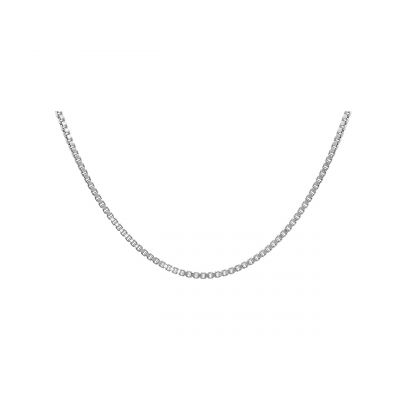 NANA 10 Karat Gold &amp; Sterling Silver 22&quot; Adjustable Box Chain, 0.60mm, 0.80mm, 1.00mm,White-Yellow-Rose