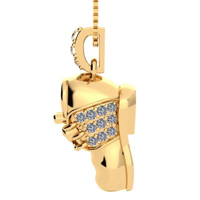 NANA Jewels Baby Shoe Charm or Pendant-Necklace made with Swarovski Zirconia in Sterling Silver, 10k or 14k Gold