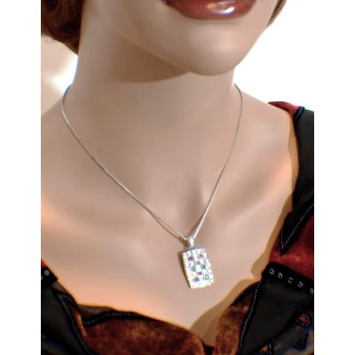 NANA Jewels Dog Tag Mother&#039;s Necklace w/ 1 to 8 Simulated Birthstones in Silver, 10K, or 14K Gold