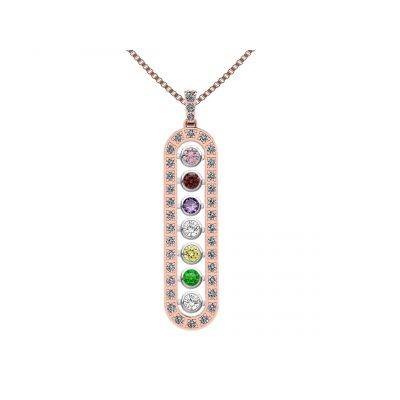 As You Go Add a Birthstone Gold Plated Sterling Silver Mother&#039;s Necklace w/ 1-7 Birthstones