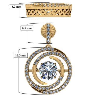 NANA Jewels Sterling Silver Circle Swirl Dancing Stone Earrings made with Pure Brilliance Zirconia